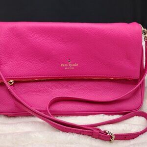 Kate Spade New York Cobble Hill Aleah Shoulder Bag Soft Pebbled Leather Hot Pink